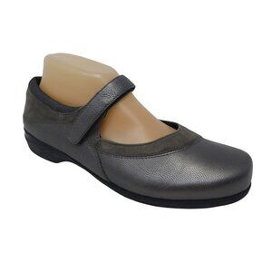 Abeo Amie Mary Jane Shoes Womens 9.5 Pewter Gray Leather Orthotic Arch Support